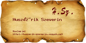 Huszárik Szeverin névjegykártya